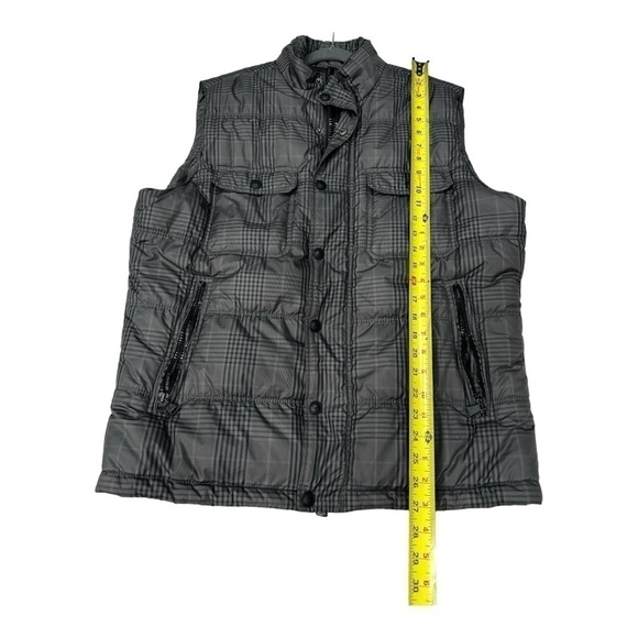Express Puffer Vest Men Size L Gray Black Full Zip Quilted - Picture 6 of 13